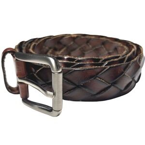 Braided Brown Leather Belt‎ Classic Mens Daniel Cremieux Collection 38